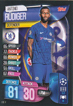 Antonio Rudiger Chelsea 2019/20 Topps Match Attax CL #CHE4